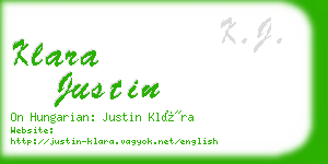 klara justin business card